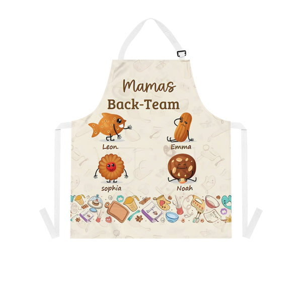 Personalisierte "Mamas Back-Team" Schürze mit Kindernamen - Süßes Geschenk für die beste Back-Mama